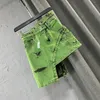 Faldas Ropa de calle coreana Irregular Verde Tie Dye Falda de mezclilla Moda de verano Mujeres Cintura alta Faldas cortas para niñas A-lineSkirts