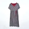 8626# YM Nya sommarkvinnor Casual Dresses V-ringen Kort ärmtryck Bälte snörning Lous Fashion Dress M-XXXL