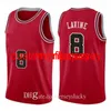Mens Zach 8 LaVine City Derrick 1 Rose 23 Dennis 91 Rodman Scottie 33 Pippen Red White Black Stripe Basketball Jersey Shirt S-XXL