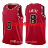 Mens Zach 8 Lavine City Derrick 1 Rose 23 Dennis 91 Rodman Scottie 33 Pijpen Rood Wit Zwart Streep Basketbal Jersey Shirt S-XXL