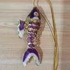 Unique 6cm Swing Lifelike Enamel goldfish Keychain Keyring Chinese Cloisonne Jewelry Koi Fish Key chain Charms Pendant Gifts with box