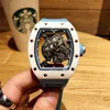 luxe horloge Designer horloges holle wijzerplaat met origineel geïmporteerd uurwerk rubberen horlogeband.Keramische kastmaat 43 mm