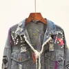 Damesjassen Spring Autumn Women Street Fashion Graffiti Denim Jacket Fe 220823