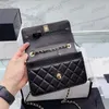 Fransa kadın klasik mini flep moda cüzdan çantaları altın metal donanım matelasse zincir crossbody omuz omuz çantası multi pochett9318272