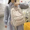 NXY School Bags Flower Vintage Backpack Travel Student 2022 New Fashion for Teenage Girl Cute Nylon College Ladies Bag 220802