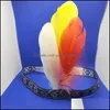Party Hats 1pc Feather Headband Three Feathers Performance Hairband COSPL DHQX1