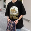 Sapo e ser gay do crime manga curta camiseta algodão algodão harajuku anime tshirts retro unissex tops roupas presentes 220617