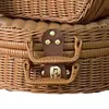 Wicker Storage Box 1PC With Double Handle Food Fruit Carrying Outdoor Picnic Seagrass Baskets Hamper Rattan Suitcase Y220524