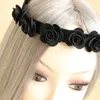 Черные розы гирлянда повязка на голову Хэллоуин винтажные розы шляпы для девочек творческие аксессуары для волос
