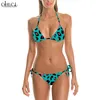 Sexy Leopard Bikinis Swimsuit 3D Printed Bathing Suit Animal Cosplay Women Straps Bikini Set Female Fashion Swimming Suit W220616