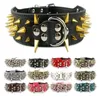 Large Dog Collar Spiked For German Shepherd K9 Training Leather Colla With Spikes Mastiff Rottweiler Y200515