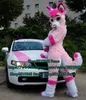Талисман кукла костюм розовые длинные пушистые пешерные собачьи собака фокс волк талисман костюм тусы взрослый мультфильм персонаж компании деятельности парка развлечений 908