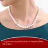 Fête des mères 9-10mm collier de perles d'eau douce coffret cadeau chaîne mère forte lumière à offrir à maman pour belle-mère