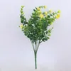 Decorative Flowers & Wreaths Pink Rose Red Mini Artificial Plants Plastic Outdoor Green Leaves Fall Decoration Fake Wedding Decor For HomeDe