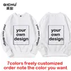 Mens dames aangepaste hoodie diy tekstpatroon geprinte wollen kleding sporten casual Koreaanse ronde nek 220722