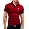 Men's Polo Shirt Luxury Print Summer Stitching Short Sleeve Polo Shirt Personality Slim Fit Business Tee Shirt Casual Golf Wear 220608