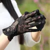 Fashion Sexy Touch Screen Summer Sunscreen Ladies AntiUV Driving AntiSkid Cycling Lace Lotus Leaf Gloves 220623