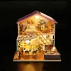 DIY Dollhouse Wooden Doll Houses Miniature Doll House Furniture Kit With LED Toys for Children Birthday Gift M2001