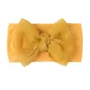 Bébé Double Bowknot Bandeaux Élastique Nouveau-Né Turban Head Wrap Bandeaux Bandage Solide Couleur Chapeaux Enfants Cheveux Accessoire