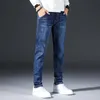 Jeans pour hommes Hommes Pantalons pour hommes Bleu clair Stretch Coupe régulière Slim Droite 2023 Automne Casual Denim Pantalon Homme Streetwear