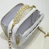 Caviar Kameratasche, Handtasche, Messenger-Geldbörse, Abendtaschen, Cross-Body-Geldbörse, Metallgriff, zwei externe Reißverschlüsse, Kette, Leder-Schultergurt