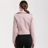 FTLZZ Rivet Pu Veste En Cuir Femmes Rose Noir Couleurs Moto Manteau Court Doux Faux Cuir Biker Veste Femme 220815