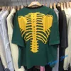 KAPITAL – T-shirt manches courtes, Streetwear, surdimensionné, avec impression d'os de squelette, Badge brodé, bleu, vert, violet, 2022
