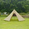 3-4 Osoba Ultralight Outdoor Camping Piramid Namiot Wodoodporny silnylon Tepee duży namiot bez pręczy oddychający z kominem H220419