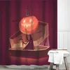 Tende da doccia Halloween Goblin Decorazioni per la casa Tenda per soggiorno Camera da letto Pipistrelli in bianco e nero Bagno in tessuto