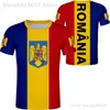 루마니아 티셔츠 DIY 무료 맞춤형 이름 번호 이름 번호 로마 티셔츠 국가 플래그 roomana Romanian Country College Prin Po Clothing 220702