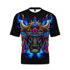 T-shirts pour hommes Tendance Motif Lettre Graffiti 3D T-shirts imprimés Été High Street Style T-shirt Hommes Vintage Baggy Hipster Streetwear