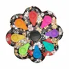 Sensory Flower Board 11CM Handle Sunflower Spinners Plate Bubbles Fingertip Shape Decompression Toy Pressing Finger Push Toys Jqagq