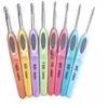 Other Hand Tools 8pcs Colorful Soft Plastic Handle Alumina Crochet Hooks Knitting Needles Set 2.5-6mm for Weave Sewing Needles Tool