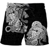 Erkek Şort Viking Serin Dövme Dragon 3D Baskılı Erkek Şort Unisex Street Giyim Yaz Plajı Gevşek Şort Sıradan Pantolon Polyester SDM04 T220825