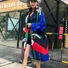 Kadın Trençkotları Kadın İlkbahar ve Sonbahar Uzun Ceket 2022 Renkli Hayvan Baskısı Gevşek Fener Kılıf Befree Street Giyim Ceketi Plus Boyut