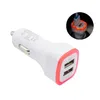 2022 LED -dubbla portar 5V 2.1A Power Vehicle Portable USB Car Charger Adapter för Samsung iPhone Huawei Universal Phones