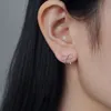 Boucles d'oreilles en forme de nœud en forme de nœud torsadé tissé mignon pour femmes jolies bijoux de fête en argent SterlingStud Mill22