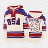 CEOMIT Hockey Team Lace-Up Hoodie Jersey Justin Abdelkader Colin Blackwell Blake Wheeler Jack Drury Brianna Decker Cole Caufield Alex Gaffney Brian