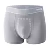 Korean Seamless Negative Ion Energy Boxer Men Cotton Underwear For Male Pure Solid Panties Mid Waist Shorts Comfortable Briefs G220419