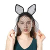 White Lace Bunny Girl Hair Band Party Masks Veil Cover Sexy Bunny Cat Cute Ears Headband Birthday Performance Accessories Headdress Festive Supplies Wholesale