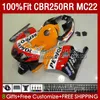 Injektionsfeedningar för Honda CBR250RR 1990 1991 1992 1995 1995 1997 1998 1999 131NO.109 MC22 CBR250 CBR 250RR Repsol Orange 250 RR CC 250CC 90 91 92 93 94 95 96 97 98 99 Kropp