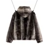 21FW High End Tydzień 14 Faux Fur Reversible High Street High Street Winter Warm Płaszcze Mężczyźni Kobiety wiatroodporne modne mody bawełniane kurtki futra płaszcz tjammf007