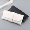 Buckle Leather Sunglasses Case Eyewear Soft Bag New Fashion Black Portable Glasses Box Package Factory Wholesale 170mm