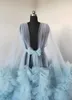 Indumenti da notte trasparenti Abito da sera gonfio Abiti da sposa per foto Maternità Abito in tulle per servizio fotografico Prospettiva Abiti da babyshower lunghi trasparenti