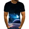 Kozmik Yıldız Baskı Üst Kısa Kol Üst Tasarım Basitlik Yumuşak Fit Kolay Büyük Boyutlu Tshirt 220526 satan dört mevsim