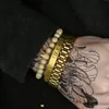 3 stks/set Keizerskroon Koning Heren Armband Pave CZ Gouden Armbanden voor Mannen Luxe Charm Fashion Manchet Bangle Verjaardag sieraden 2set