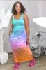 Renkli baskı maksi elbise kadın y2k yaz bodycon zarif seksi kıyafetler bayanlar doğum günü partisi kulübü sundress 220506