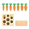 Wooden Toys Baby Montessori Toy Set Pulling Carrot Shape Matching Size Cognition Baby Toy Educational Toy For Children Kids Gift 220706