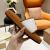 Tasarımcı Terlik İşlemeli Deri Örgü Terlik Erkek Kadın Kafes Slaytları Platform Sandalet Düz Kahverengi Kauçuk Flip Flops Kutu