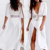 Women's Swimwear Women's Lace Stitching Long Sunscreen Shawl Cardigan Chiffon Bikini Beach Shirt Maxi DressWomen's